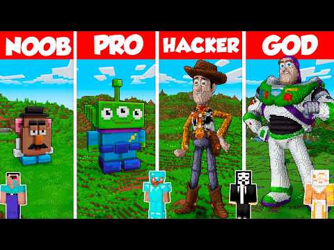 Toy Story 5 Build Battle Challenge - Noob vs Pro vs Hacker vs God - Minecraft Animation