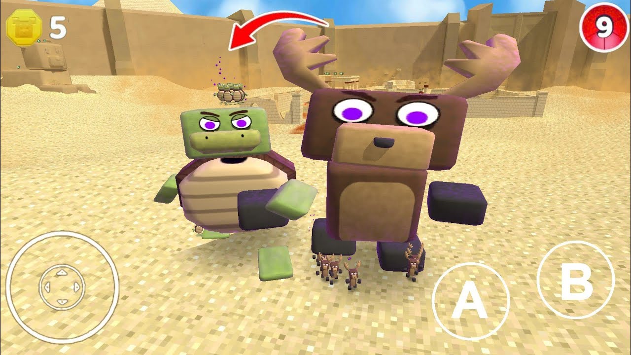 Giant Reindeer & Giant Turtle In Super Bear Minecraft Adventure Walkthrough Gameplay🔥