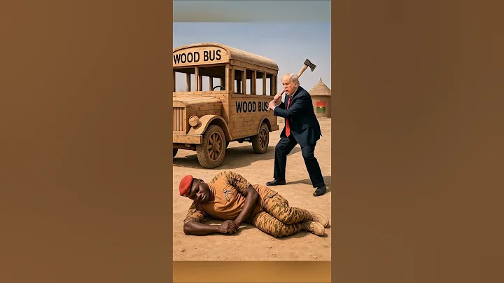 Trump Fun With Wooden Bus While Ibrahim Traoré Sleeps 😂 Burkina Faso 🇧🇫 Comedy #memes #funnyvideo