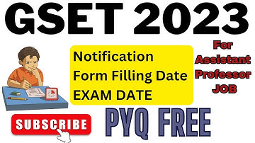 GSET 2023 notification, Gujarat SET Exam 2023 notification