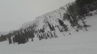 Powder skiing Honeycomb Canyon at Solitude, Utah, opening day 2016 2017 ski season