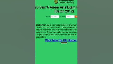 Gauhati University BA, Bsc, Bcom 6Th Sem Arrear Result 2018,