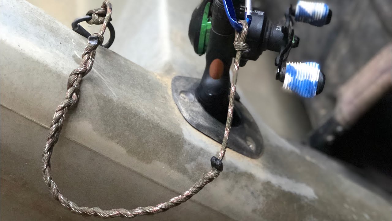 DIY paracord kayak rod leash YouTube