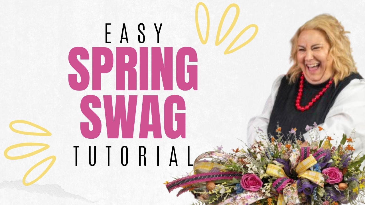 How To Make An DIY Easy Spring Floral Swag Tutorial - YouTube