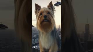Собака сидит на небоскрёбе (переделано из офиц. видео Sora 2) #сора #сора2 #животные #собака
