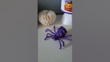 DIY HALLOWEEN MACRAME SPIDER #roomdecor #halloween2023 #diy  #macrame #spooky  #purple #spider
