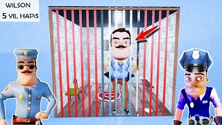 HAPSE GİRDİ -  WİLSON 5 YIL HAPİS YEDİ 😱 Hello Neighbor Hapishane Mod