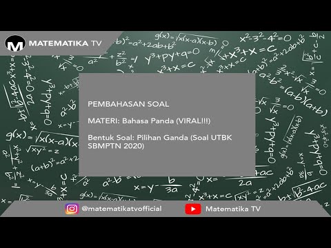 Matematika Tv Pembahasan Soal Utbk Sbmptn 2020 Bahasa Panda