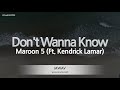 Maroon 5-Don&#39;t Wanna Know (Ft. Kendrick Lamar) (Karaoke Version)