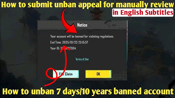 How to unban 7 days to 10 years banned pubg account | Pubg fair user ban account unban appeal method