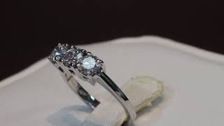 three diamond ring in white gold