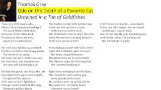 Thomas Gray Ode on the Death of a Favorite Cat Paraphrase