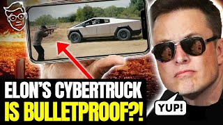 Elon Celebrates DESTROYING DISNEY By Shooting Cybertruck With Tommy Gun at EPIC Launch | BULLETPROOF
