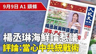 【大紀元A1頭條】9月9日 推薦新聞 |楊丞琳海鮮論惹議  評論：當心中共統戰術|#紀元香港 #EpochNewsHK