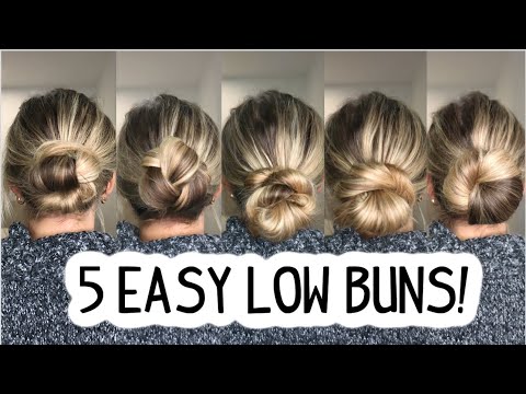 5 EASY LOW MESSY BUN UPDOS ANYONE CAN DO! | HAIRSTYLES FOR MEDIUM AND LONG HAIR!