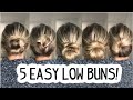 5 EASY LOW MESSY BUN UPDOS ANYONE CAN DO! | HAIRSTYLES FOR MEDIUM AND LONG HAIR!