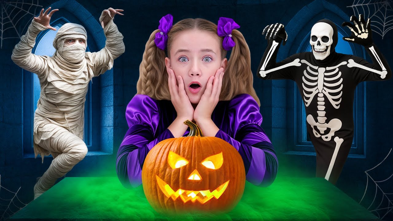 Halloween songs and dance & trick or treat challenge - YouTube