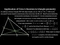 Ceva's theorem application example