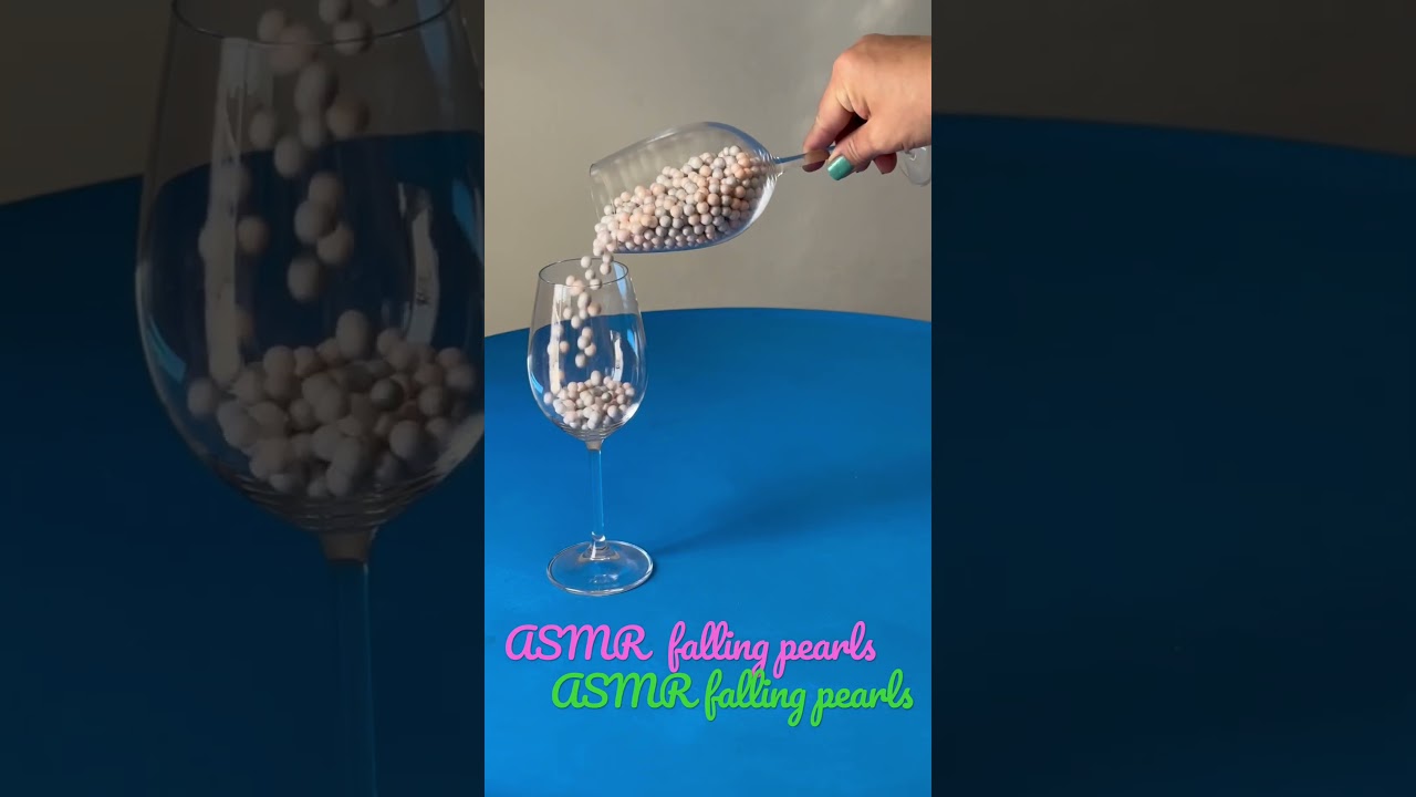 ASMR sounds of falling decorating pearls 