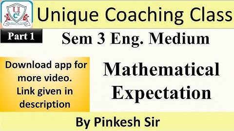 Sybcom Sem-3 | Stat | Vnsgu | | Mathematical Expectation Part 1 | By PINKESH SIR