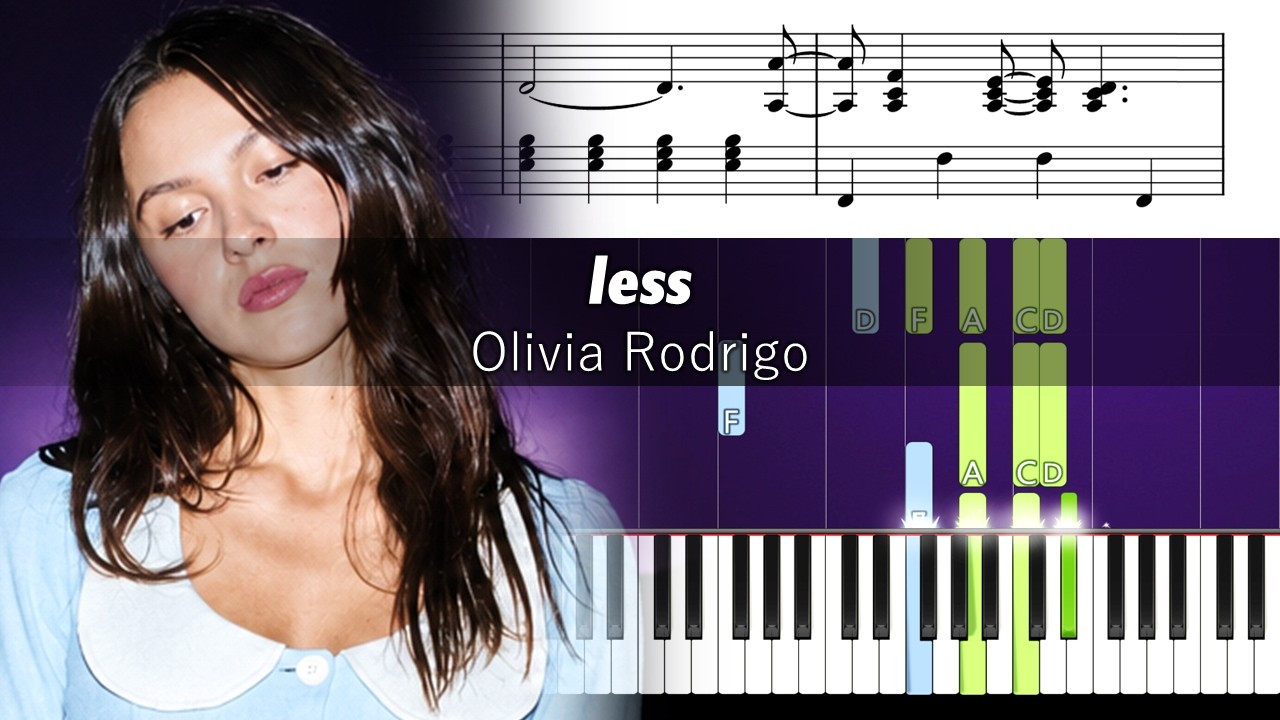 Olivia Rodrigo - less - Accurate Piano Tutorial with Sheet Music