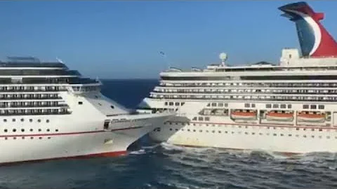 Watch two Carnival cruise ships collide near Cozumel, Mexico