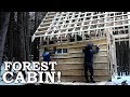 Small Cabin Tour! | Live Edge Siding Cut from Trees, Window Framing | Cabin in the Woods Build Ep7