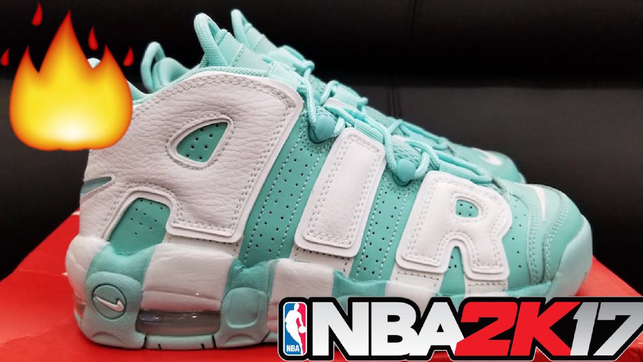 nike uptempo teal