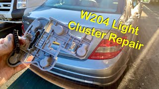 Mercedes C Class W204 Rear Lamp Cluster Fault. Wiring Loom Repair