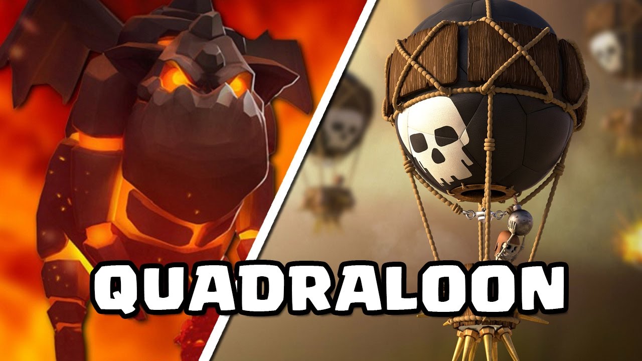 Clash of Clans| Quadraloon TH9 War Attack Strategy.