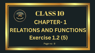 Exercise 1.2 (5) | TN Class 10 Maths | Chapter - 1 Relations and Functions |
