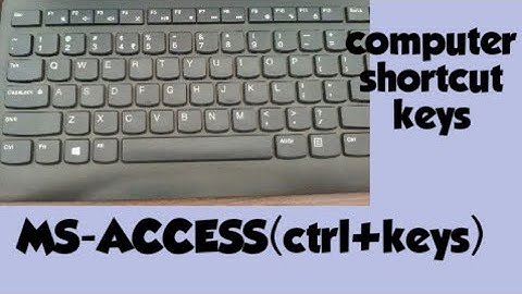 Learn MS-ACCESS shortcut keys(ctrl+keys) just in one video