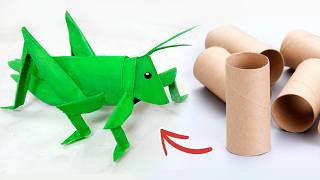 PAPER TUBE GRASSHOPPER | How to make easy and beautiful craft | DIY waste material craft ideas Wealth