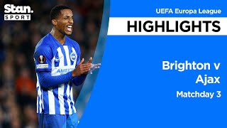 Thumbnail for Brighton v Ajax Highlights | 2023-24 | UEFA Europa League