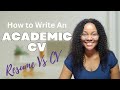 How To Write a CV | Difference Between Resume and CV