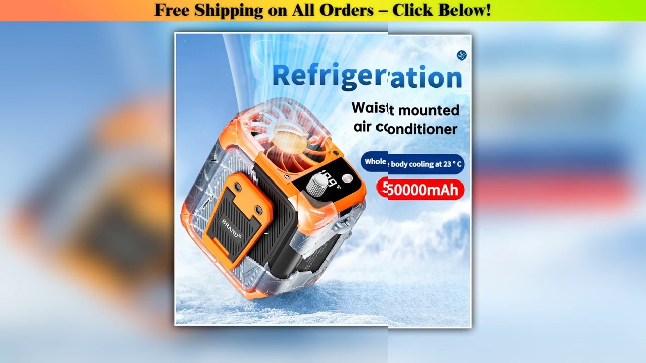 Mini highspeed waist fan bladeless USB hanging neck fan outdoor multifunctional mobile power lighti