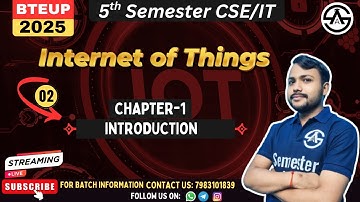 Internet of Things | CSE/IT 5th Semester | Chapter-1 Introduction | New Course 2025-26