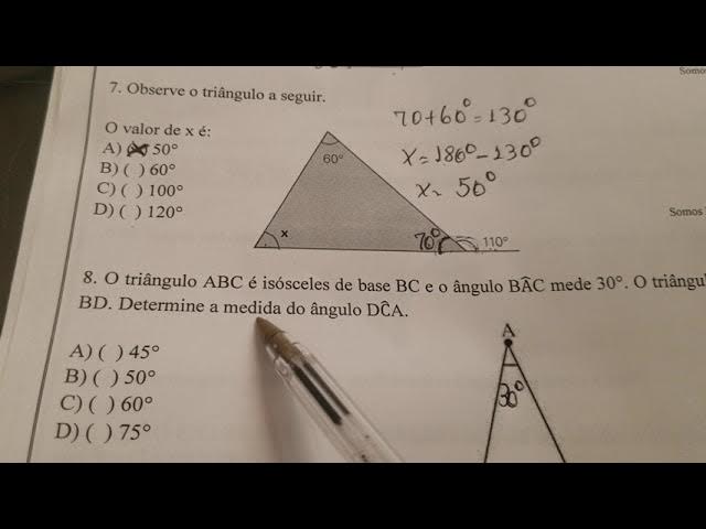 Calcule o valor de x na figura, sabendo que o maior ângulo é de 90 graus e  marque a opção correta. A)X= 