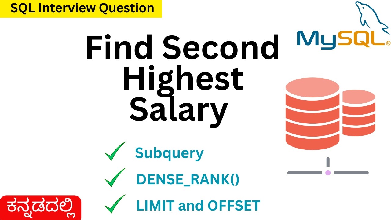 Second Highest Salary in SQL / MySQL | SQL Interview Question ...