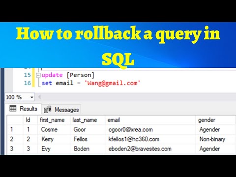 वीडियो: SQL सर्वर में रोलबैक कैसे काम करता है?