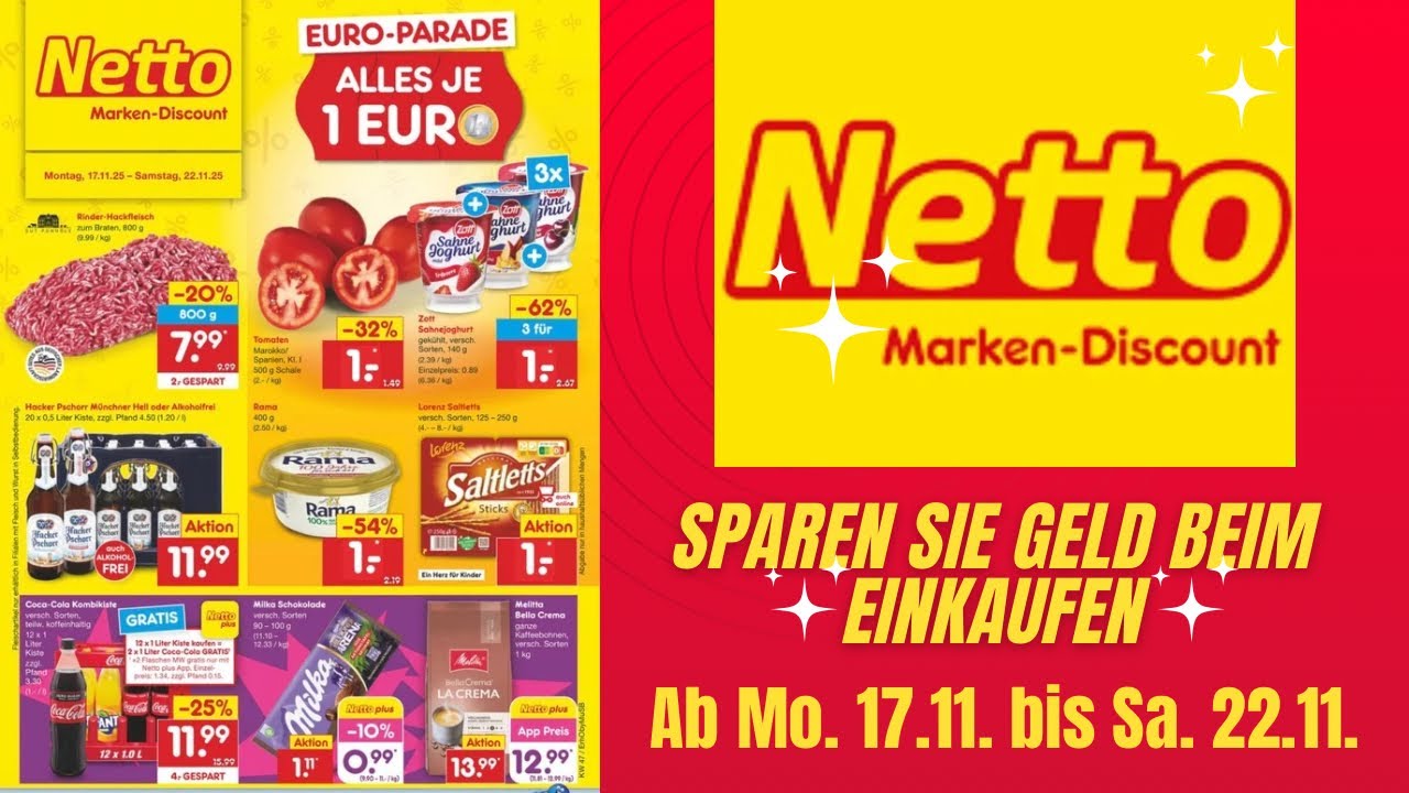 Netto - Ab Mo. 17.11. bis 22.11. - Wöchentliche Supermarkt Angebot | Weekly Grocery Deals Germany