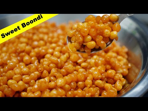 बिना झारे के मीठी बूंदी गोल-गोल मोती दाने जैसी घर पर बनाये | Meethi Boondi/Bundi Recipe | Taste Unfold