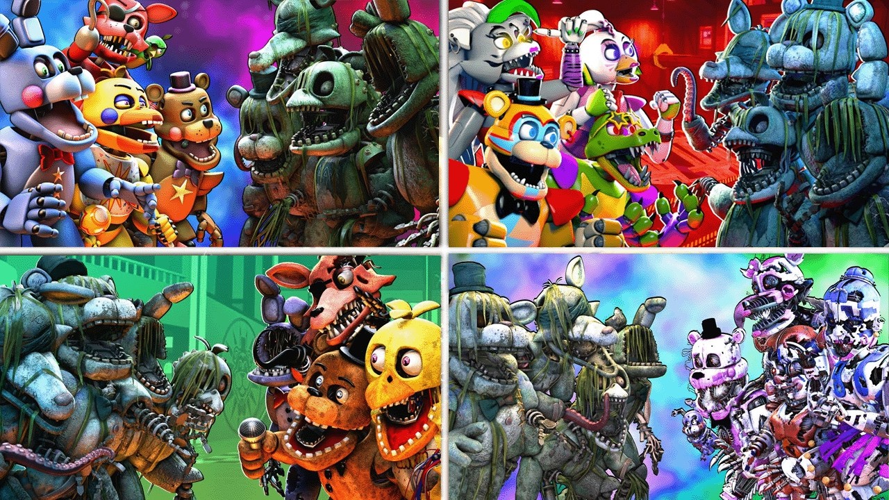 Top 5 FNaF Drowned Animatronics Fighting Animations