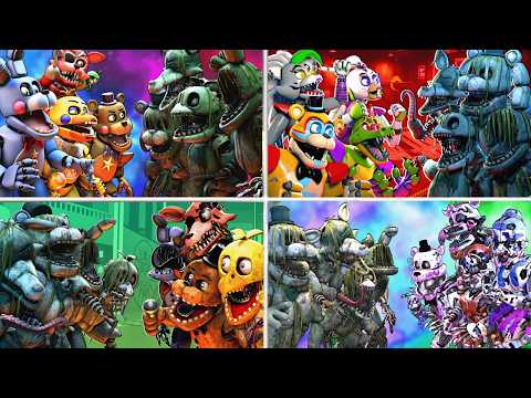 Top 5 FNaF Drowned Animatronics Fighting Animations