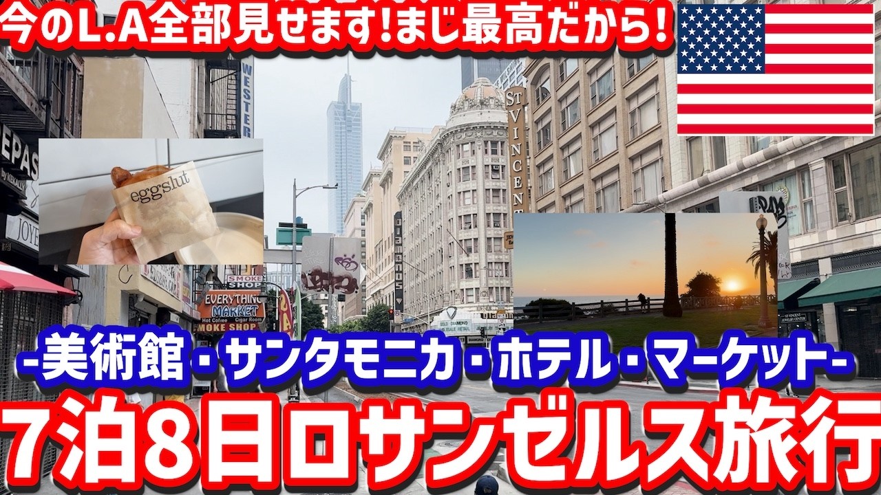 【アメリカ旅行🇺🇸L.A7泊8日✈️】ロサンゼルスの美術館にローカルグルメにサンタモニカビーチまで一挙お届け♡ los angels trip🇺🇸