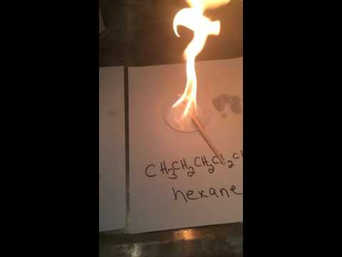Flammability of Water, Ethanol and Hexane