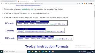 Lecture 14: MIPS Instruction Formats