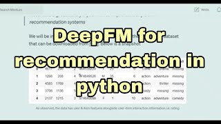 DeepFM for recommendations using Python