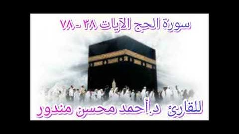 سورة الحج الآيات ٣٨ - ٧٨  للقارئ أحمد محسن مندور من صلاة التراويح رمضان ١٤٣٨