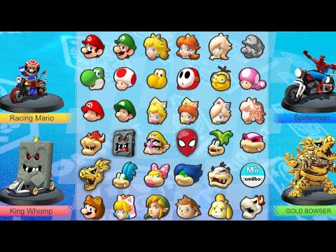 Mario Kart 8 - 4 Player Versus with Special Characteres (Mushroom Cup) HD